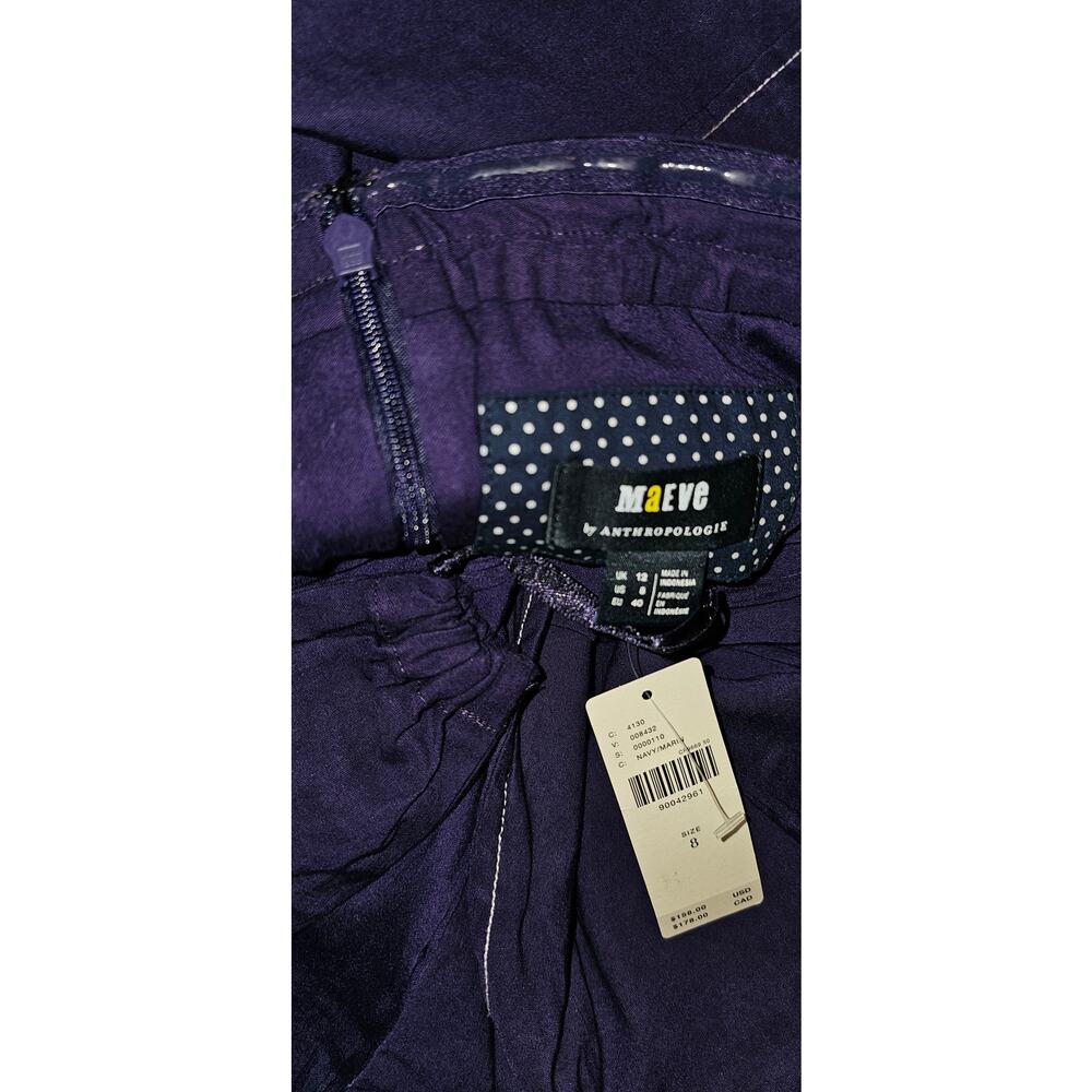 NWT Anthropologie Maeve Strapless Linen Mini Dress $158 SIZE 8 Blue Stetchy - Picture 5 of 5